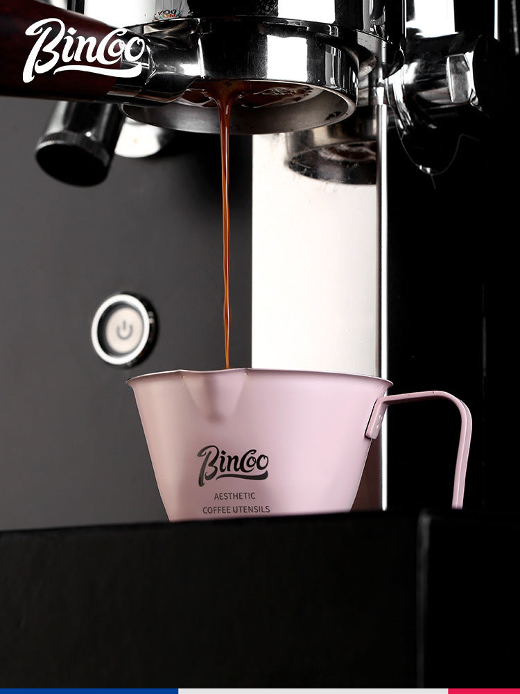 Taza de extracción de café Bincoo: taza de acero inoxidable de 100ml para espresso y leche
